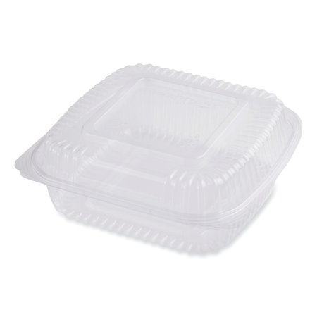 WORLD CENTRIC PLA Hinged Clamshells, 46 oz, 8.3 x 8.6 x 3.1, Clear, Plastic, 300PK KL-CS-8N